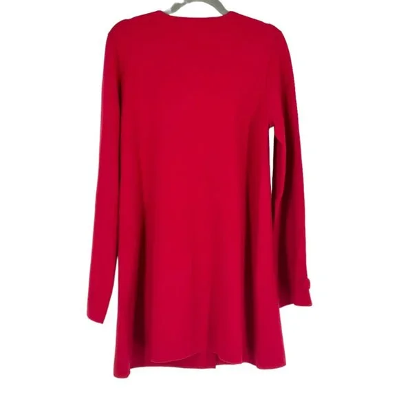 Karl Lagerfeld Red Bow Sleeve Button Down Sweater Jacket - Picture 2 of 6